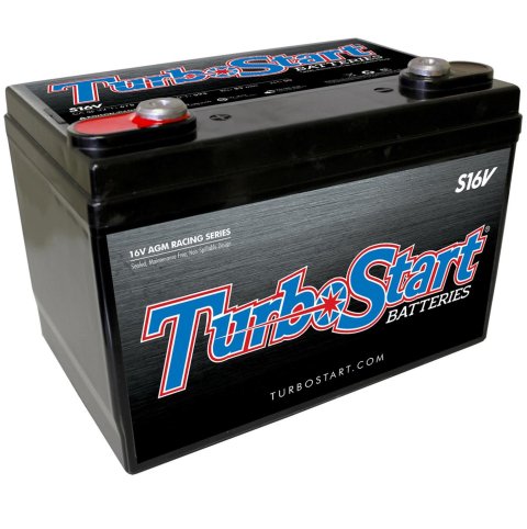595 CCA TurboStart 16 V Racing Battery S16V BCI Group 34 Batteries, Racing, Starting, V, 675 amps, Top Terminals, AGM, Number, Each