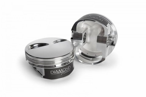 Diamond Pistons Competition Series 11545-R1-8 Pistons, Flat Top, Series, Forged Aluminum, 4.070 in. Bore, -2.00cc Head Volume, Chevy, LS, Set of 8