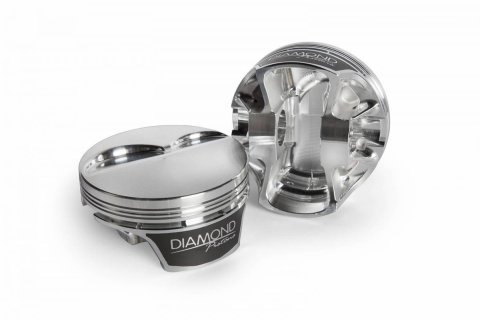 Diamond Pistons Competition Series 11586-R1-8 Pistons, Dish, Series, Forged Aluminum, 4.130 in. Bore, -3.84cc Head Volume, Chevy, LS, Set of 8