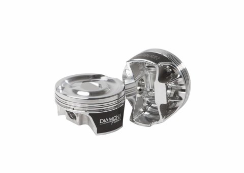 Diamond Pistons Competition Series 11594-R2-8 - 1200HP Rated - 2618 Material - Coated Skirts - Includes Pins and Rings