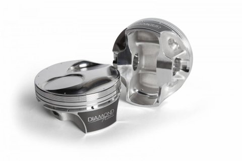 Diamond Pistons Competition Series 23019-8 - 1200HP Rated - 2618 Material - Coated Skirts - Includes Pins and Rings