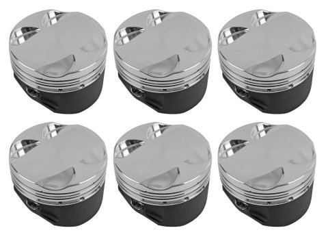 Diamond Pistons Toyota 2JZGTE Series 37004-6-H Pistons, Dish, Series, Forged Aluminum, H-13 Wrist Pins, 86.50mm Bore, -10.40cc Head Volume, 2JZGTE, Set of 6