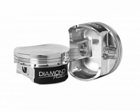 Diamond Pistons Competition Series 53015-R1-8 - 1200HP Rated - 2618 Material - Coated Skirts - Includes .185W Pins and Gas Nitrided Rings