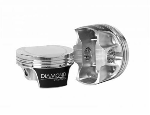 Diamond Pistons Competition Series 53102-R1-8 - 1200HP Rated - 2618 Material - Coated Skirts - Includes .185W Pins and Gas Nitrided Rings