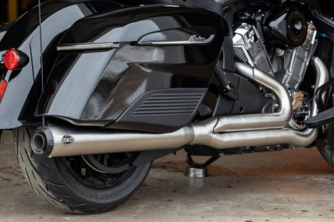 S&S Cycle 20-25 Indian Challenger Full Length Qualifier 2-1 Brushed Stainless Exhaust System