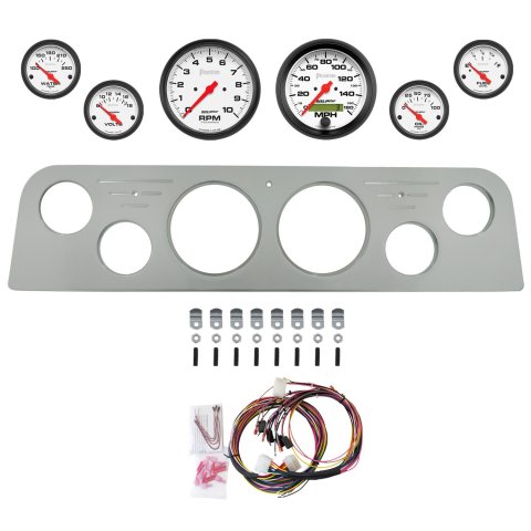 AutoMeter Phantom 62-66 GMC Truck Direct-Fit Billet Panel/Gauge Kit - 3-3/8in. (x2) & 2-1/16in. (x4)