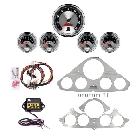 AutoMeter American Muscle 55-59 Chevy Truck Billet Panel/Gauge Kit - 3-3/8in. (x1) & 2-1/16in. (x4)