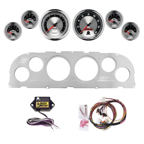 AutoMeter American Muscle 60-63 Chevy Truck Billet Panel/Gauge Kit - 3-3/8in. (x2) & 2-1/16in. (x4)