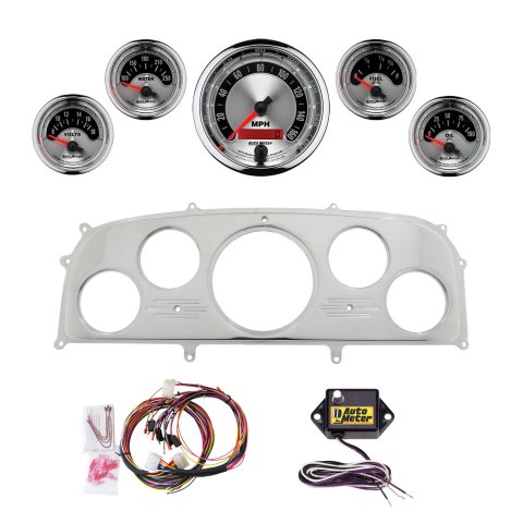 AutoMeter American Muscle 1959 Ford Galaxie Billet Panel/Gauge Kit - 3-3/8in. (x1) & 2-1/16in. (x4)