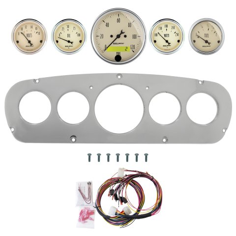 AutoMeter Antique Beige 65-66 Ford Truck Billet Panel/Gauge Kit - 3-1/8in. (x1) & 2-1/16in. (x4)