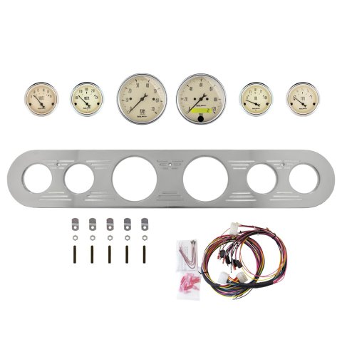 AutoMeter Antique Beige 67-72 Ford Truck Billet Panel/Gauge Kit - 3-1/8in. (x2) & 2-1/16in. (x4)