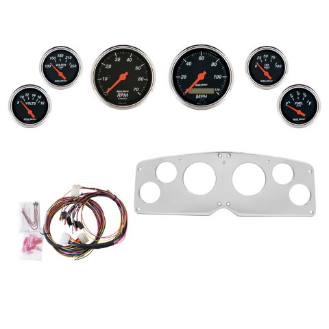 AutoMeter Designer Black 54-55 GMC Truck Billet Panel/Gauge Kit - 3-1/8in. (x2) & 2-1/16in. (x4)