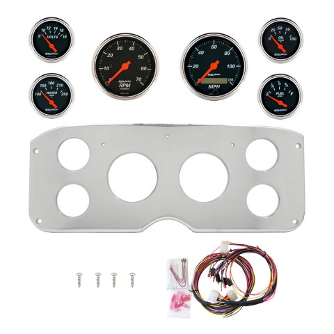 AutoMeter Designer Black 55-59 GMC Truck Billet Panel/Gauge Kit - 3-1/8in. (x2) & 2-1/16in. (x4)