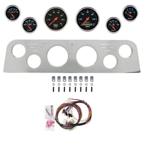 AutoMeter Designer Black 62-66 GMC Truck Billet Panel/Gauge Kit - 3-1/8in. (x2) & 2-1/16in. (x4)