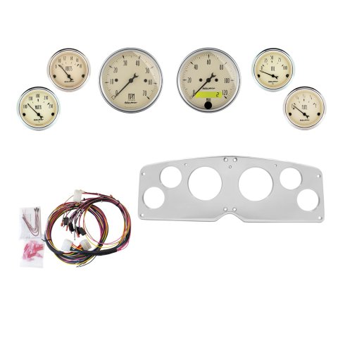 AutoMeter Antique Beige 54-55 GMC Truck Billet Panel/Gauge Kit - 3-1/8in. (x2) & 2-1/16in. (x4)