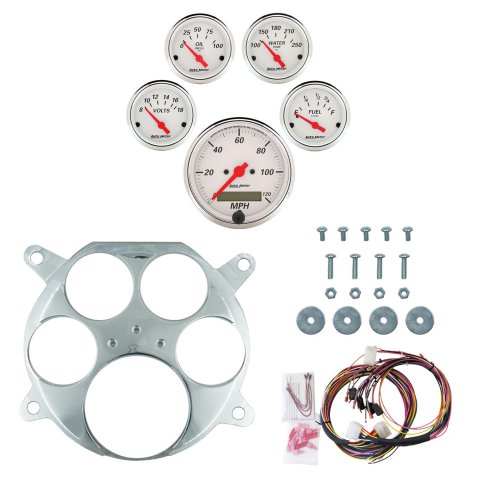 AutoMeter Arctic White 61-66 Ford Truck Billet Panel/Gauge Kit - 3-1/8in. (x1) & 2-1/16in. (x4)