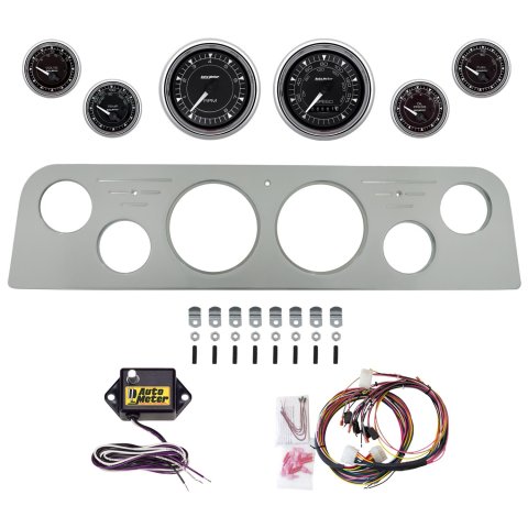 AutoMeter Chrono Chrome 62-66 GMC Truck Billet Panel/Gauge Kit - 3-3/8in. (x2) & 2-1/16in. (x4)