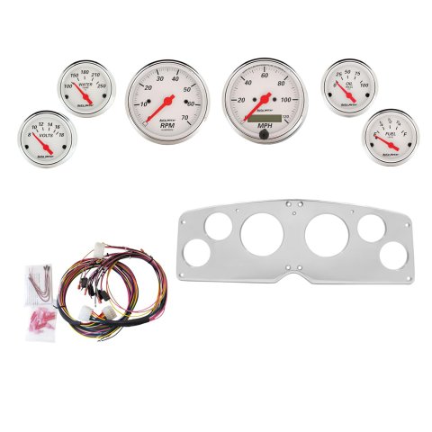 AutoMeter Arctic White 54-55 GMC Truck Billet Panel/Gauge Kit - 3-1/8in. (x2) & 2-1/16in. (x4)
