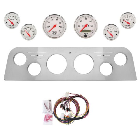 AutoMeter Arctic White 60-61 GMC Truck Billet Panel/Gauge Kit - 3-1/8in. (x2) & 2-1/16in. (x4)