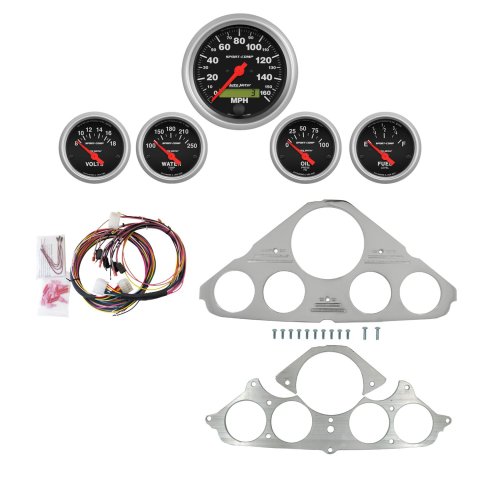 AutoMeter Sport-Comp 55-59 Chevy Truck Billet Panel/Gauge Kit - 3-3/8in. (x1) & 2-1/16in. (x4)