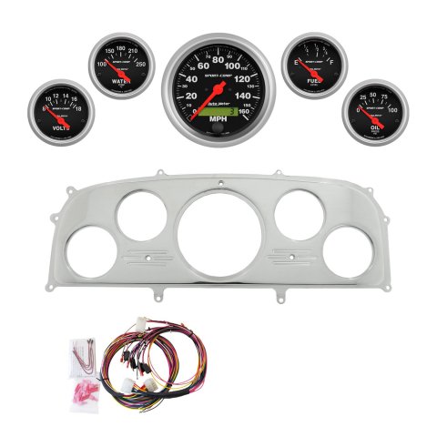 AutoMeter Sport-Comp 1959 Ford Galaxie Billet Panel/Gauge Kit - 3-3/8in. (x1) & 2-1/16in. (x4)