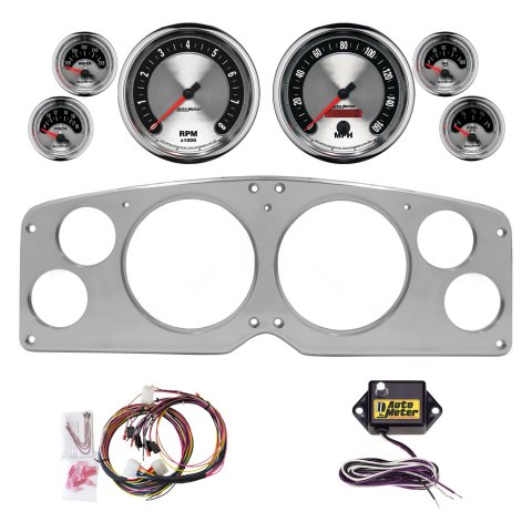 AutoMeter American Muscle 54-55 GMC Truck Billet Panel/Gauge Kit - 5in. (x2) & 2-1/16in. (x4)