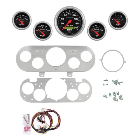 AutoMeter Sport-Comp 62-65 Chevy NOVA Billet Panel/Gauge Kit - 3-3/8in. (x1) & 2-1/16in. (x4)