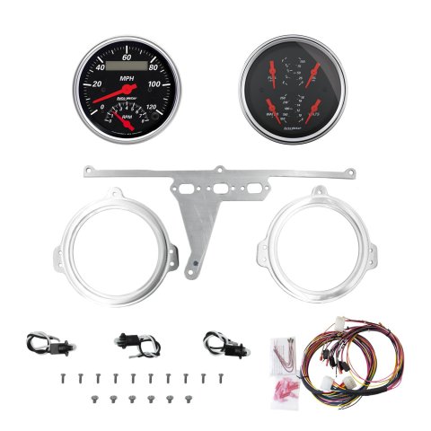 AutoMeter Designer Black 66-67 Ford Falcon Direct-Fit Billet Panel/Gauge Kit - 3-3/8in. (x2)