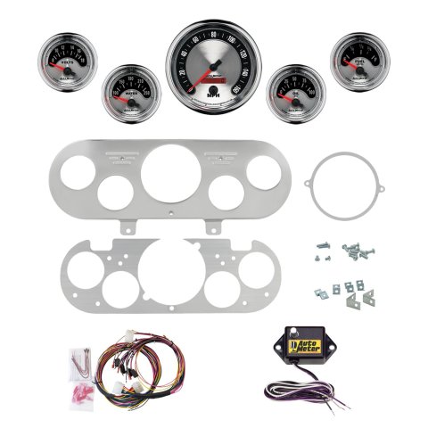 AutoMeter American Muscle 62-65 Chevy NOVA Billet Panel/Gauge Kit - 3-3/8in. (x1) & 2-1/16in. (x4)