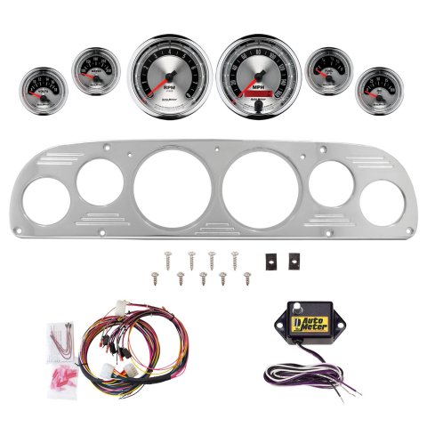 AutoMeter American Muscle 57-60 Ford Truck Billet Panel/Gauge Kit - 3-3/8in. (x2) & 2-1/16in. (x4)