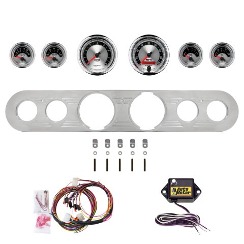 AutoMeter American Muscle 67-72 Ford Truck Billet Panel/Gauge Kit - 3-3/8in. (x2) & 2-1/16in. (x4)