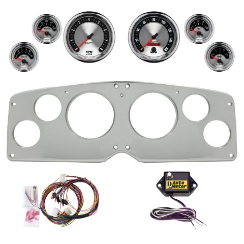 AutoMeter American Muscle 54-55 GMC Truck Billet Panel/Gauge Kit - 3-3/8in. (x2) & 2-1/16in. (x4)