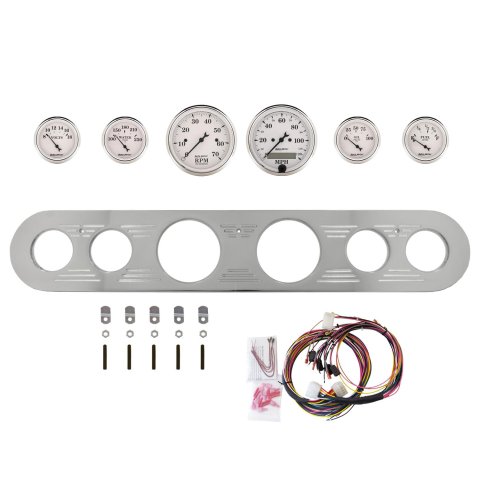 AutoMeter Old Tyme White 67-72 Ford Truck Billet Panel/Gauge Kit - 3-1/8in. (x2) & 2-1/16in. (x4)
