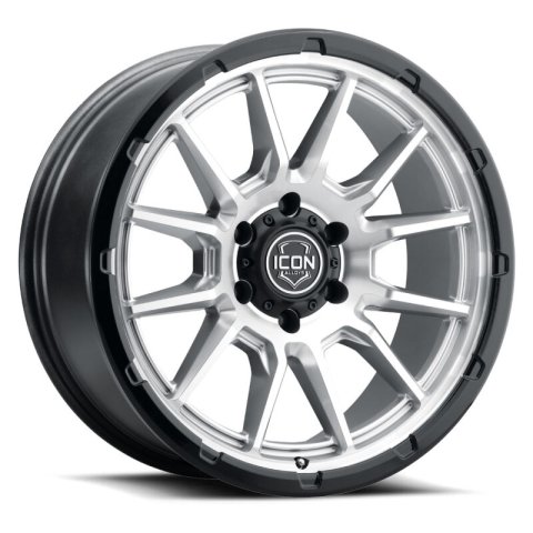 ICON Alloys Cajon 20x9 / 6x5.5 / 0mm / 5in BS Silver Machined Wheel w/ GB Lip