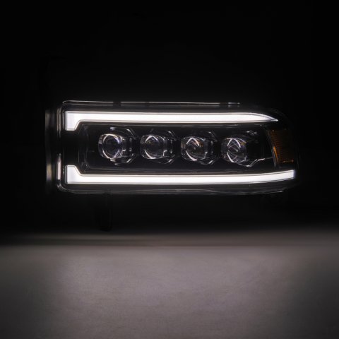 AlphaRex 94-01 RAM 1500 NOVA LED Proj Headlights Alpha-Blk w/Activ Light/Seq Signal/SB DRL
