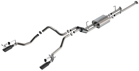 Borla 14-21 Toyota Tundra 4.6L/5.7L S-Type Cat Back Exhaust - 4in Black Chrome Tips