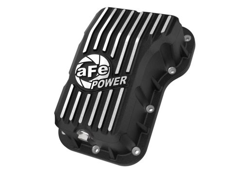 AFE Power Automatic Transmission Pans 46-71400B aFe POWER Pro Series Pan Black w/ Machined Fins Jeep Wrangler (JL) 18-25 L4-2.0L (t)