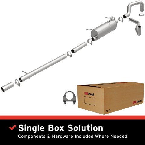 BRExhaust Direct-Fit Exhaust Systems for 1999-2004 F-250 SUPER DUTY, F-350 DUTY - 106-0007 Systems, Direct-Fit, Cat-back, Single, Steel, Aluminized, Side Exit, Ford, Kit