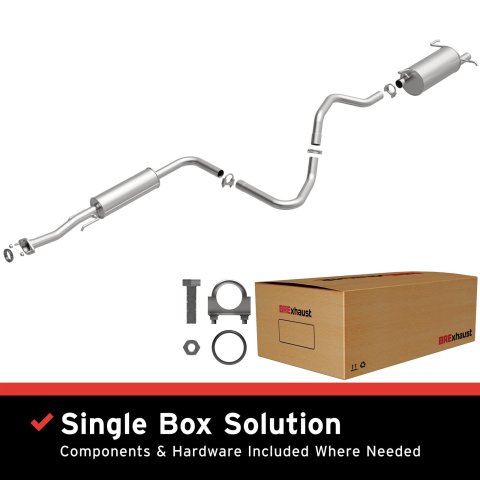 BRExhaust Direct-Fit Exhaust Systems for 2007-2012 SENTRA - 106-0030 Systems, Direct-Fit, Cat-back, Single, Steel, Aluminized, Rear Exit, Nissan, Kit