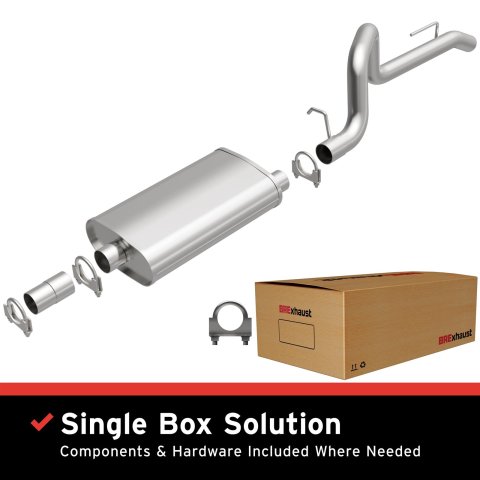 BRExhaust Direct-Fit Exhaust Systems for 1987-1992 WRANGLER - 106-0051 Systems, Direct-Fit, Cat-back, Single, Steel, Aluminized, Rear Exit, Jeep, Kit