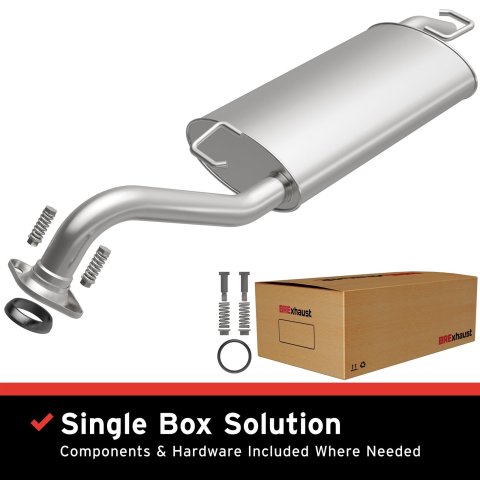 BRExhaust Direct-Fit Steel 2 Inch Muffler 106-0060 Mufflers, Direct-Fit, 2.00 in. Offset Inlet/Outlet, Steel, Aluminized, Oval Case, Toyota, Each