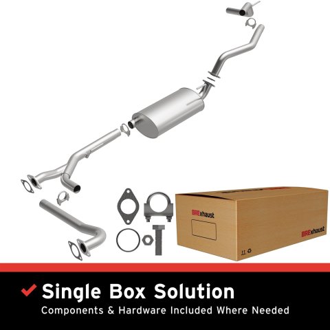 BRExhaust Direct-Fit Exhaust Systems for 2004-2006 QX56 - 106-0064 Systems, Direct-Fit, Cat-back, Dual In/Single Out, Steel, Aluminized, Side Exit, Infiniti, Kit