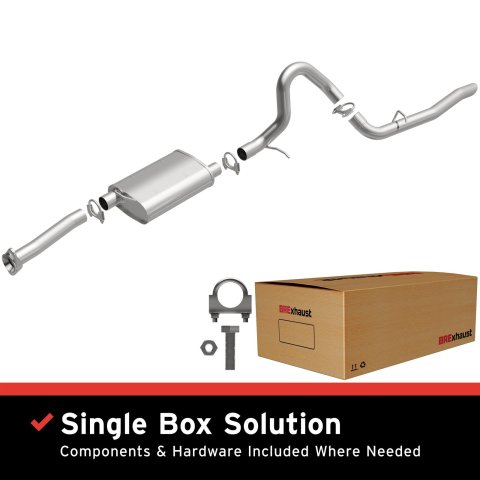BRExhaust Direct-Fit Exhaust Systems for 1999-2004 MUSTANG - 106-0111 Systems, Direct-Fit, Cat-back, Single, Steel, Aluminized, Rear Exit, Ford, Kit