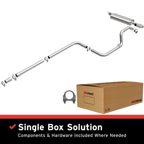 BRExhaust Direct-Fit Exhaust Systems for 2000-2005 NEON - 106-0118 Systems, Direct-Fit, Cat-back, Single, Steel, Aluminized, Rear Exit, Dodge, Plymouth, Kit
