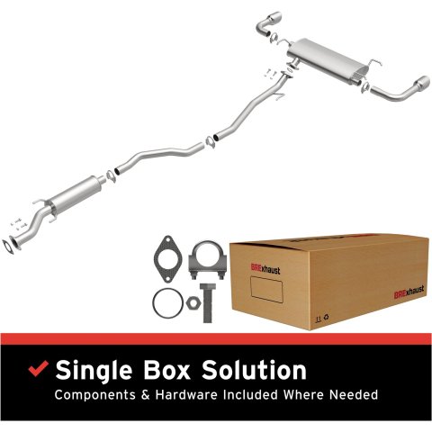 BRExhaust Direct-Fit Exhaust Systems for 2009-2014 MURANO - 106-0137 Systems, Direct-Fit, Cat-back, Single, Steel, Aluminized, Split Rear Exit, Polished Tips, Nissan, Kit