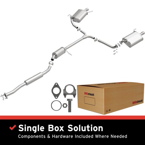 BRExhaust Direct-Fit Exhaust Systems for 2004-2008 TSX - 106-0148 Systems, Direct-Fit, Cat-back, Single In/Dual Out, Steel, Aluminized, Split Rear Exit, use on Acura®, Kit