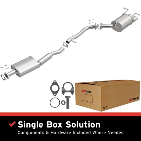 BRExhaust Direct-Fit Exhaust Systems for 2003-2004 G35 - 106-0160 Systems, Direct-Fit, Cat-back, Dual In/Single Out, Steel, Aluminized, Rear Exit, Polished Tips, Infiniti, Kit