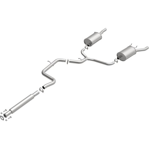 BRExhaust Direct-Fit Exhaust Systems for 2006-2011 IMPALA - 106-0206 Systems, Direct-Fit, Cat-back, Single In/Dual Out, Steel, Aluminized, Split Rear Exit, Polished Tips, Chevrolet, Kit