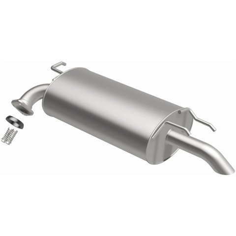 BRExhaust Direct-Fit Steel 2.13 Inch Muffler 106-0308 Mufflers, Direct-Fit, in. Center Inlet/Outlet, Steel, Aluminized, Oval Case, 17.00 in. Case Exterior Length, Lexus, Toyota, Each