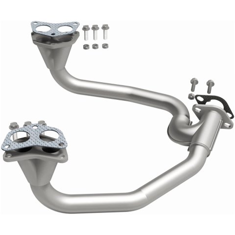 BRExhaust Direct-Fit Intermediate Pipes 107-0022 Exhaust Pipes, Pipes, Stainless Steel, Natural, 1.750 in. O.D., Saab, Subaru, Each